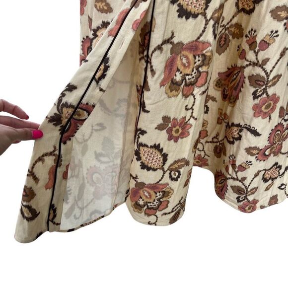 Sezane NWT Zoea Printed Floral Cotton Long Sleeve Button-Down Dress Sz 46 US 14 - Picture 7 of 13